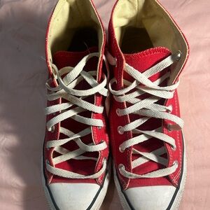 Converse Red and White High-Tops